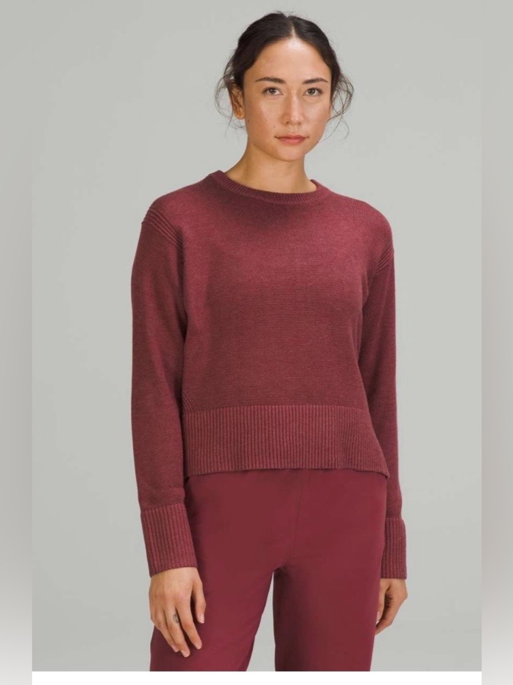 Lululemon Cashlu Boxy Crewneck Sweater
Heathered Mulled Wine large